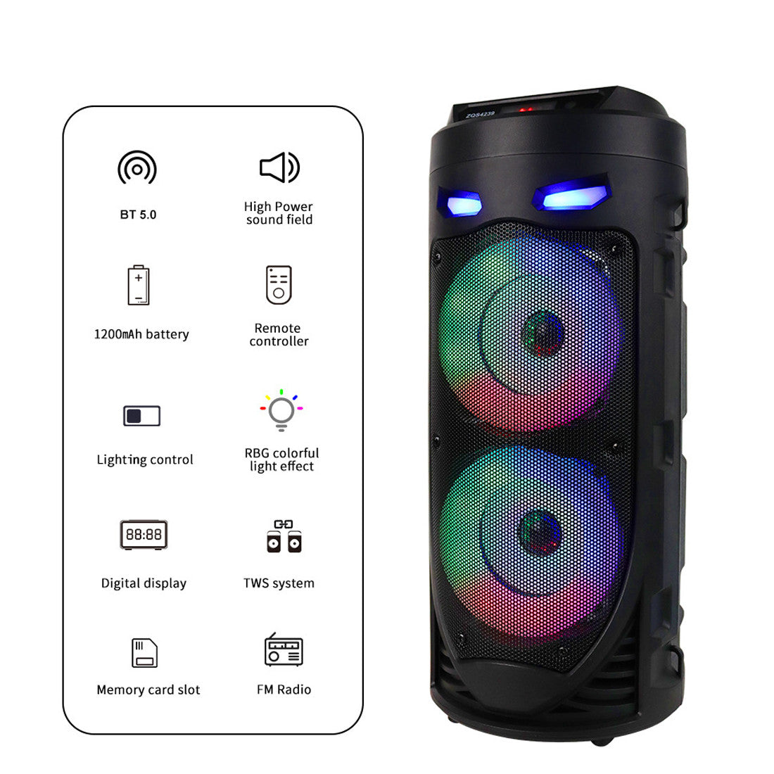 Bluetooth Speakers Portable Wireless Subwoofer Stereo Bass Party Soundbox UK
